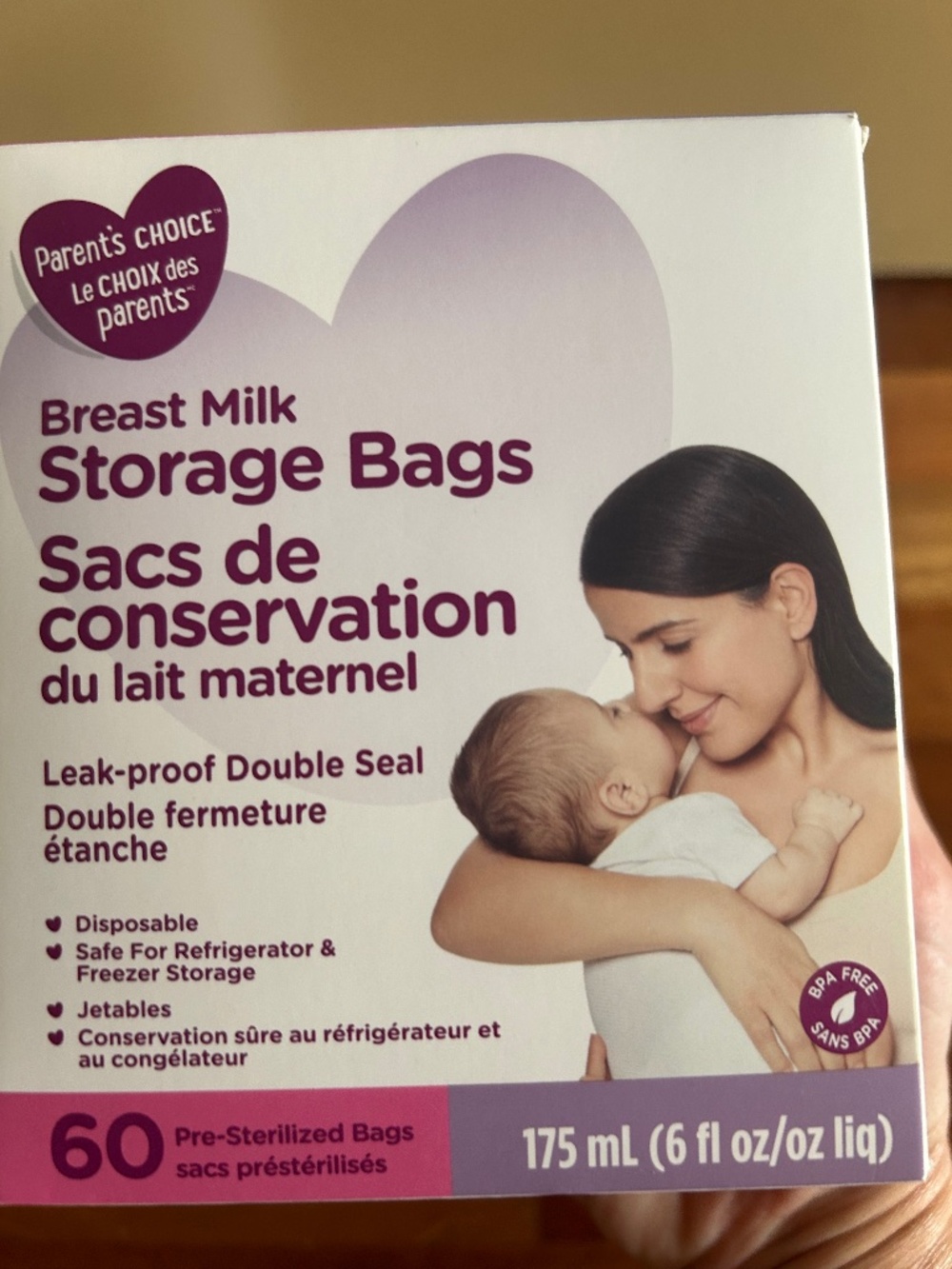 Pack of 60 breast milk storage bags